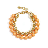 Linked bead bracelets