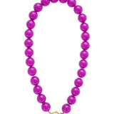 Necklace with large beads and front closure-15mm