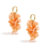 Earrings with a hanging wreath of flowers