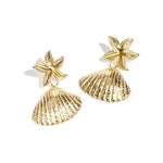 Earrings with starfish and shell