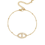 Bracelet with stones in oval charm