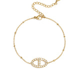 Bracelet with stones in oval charm