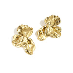 Half flower statement earrings