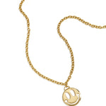 14K Gold Plated Stainless Steel Pendant necklaces Smiling Face Simple Daily Simple Series Women's jewelry