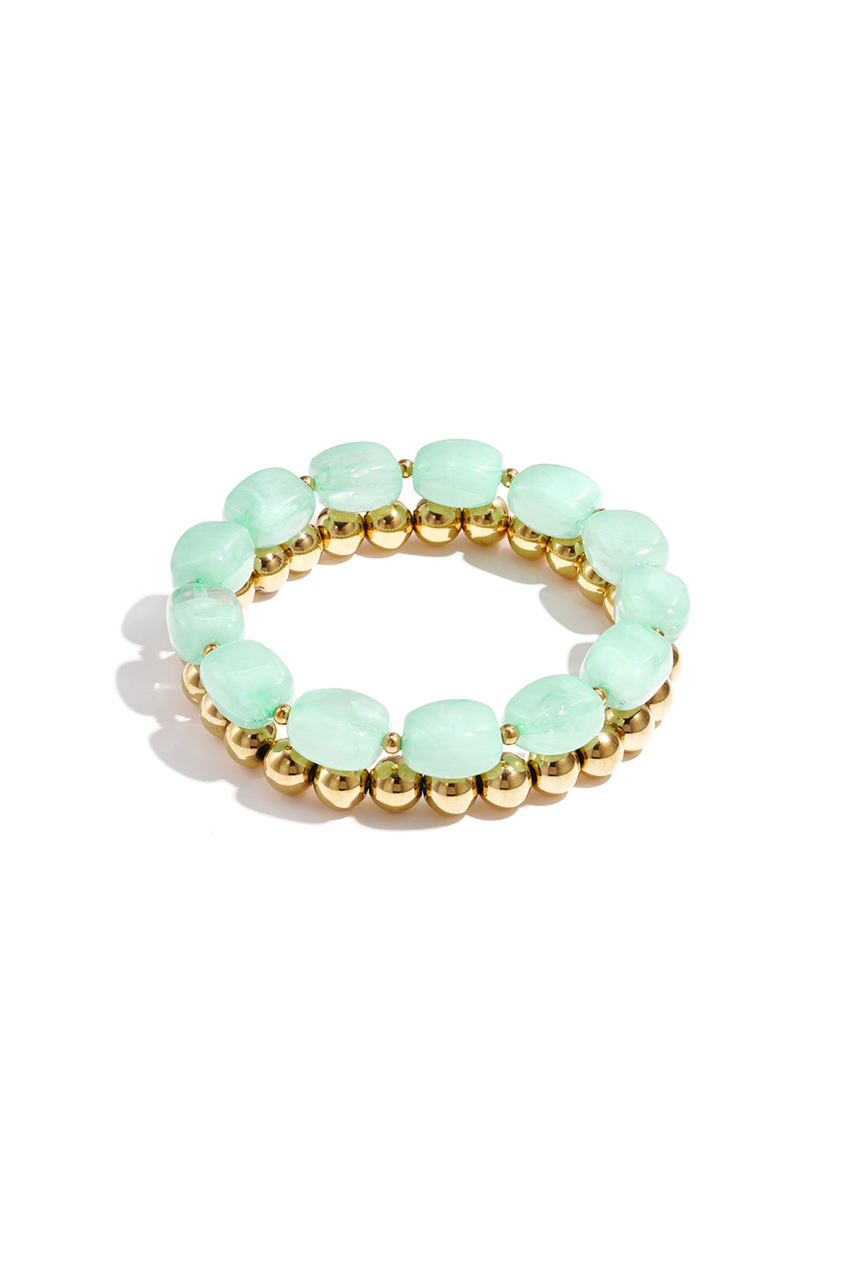 Bracelet set with asymmetrical beads