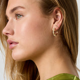 Earrings with alternating stones