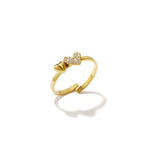 Minimalist ring with small hearts