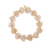 Elastic heart beaded bracelet