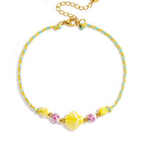 Rope anklet with shell and beads