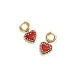 Earrings with heart in candy motif