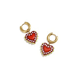 Earrings with heart in candy motif