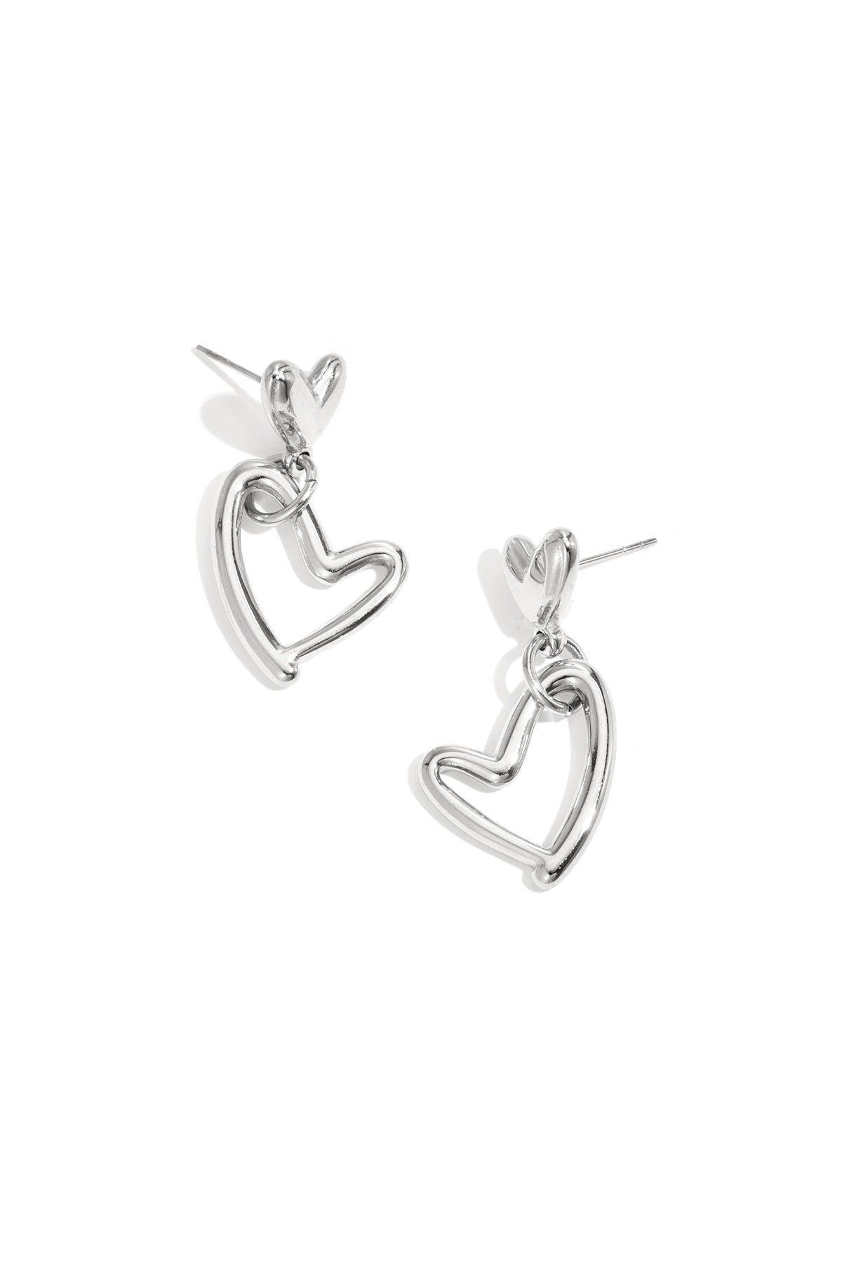 Earrings hanging hearts full and empty