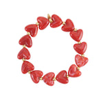 Elastic heart beaded bracelet