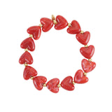 Elastic heart beaded bracelet