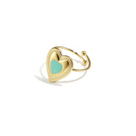 Adjustable statement ring with colored heart