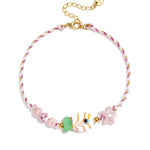 Anklet with rope motif, fish and star beads