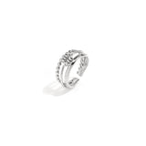 Layered ring with minimalist twisted detail