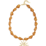 Bead necklace with sun charm