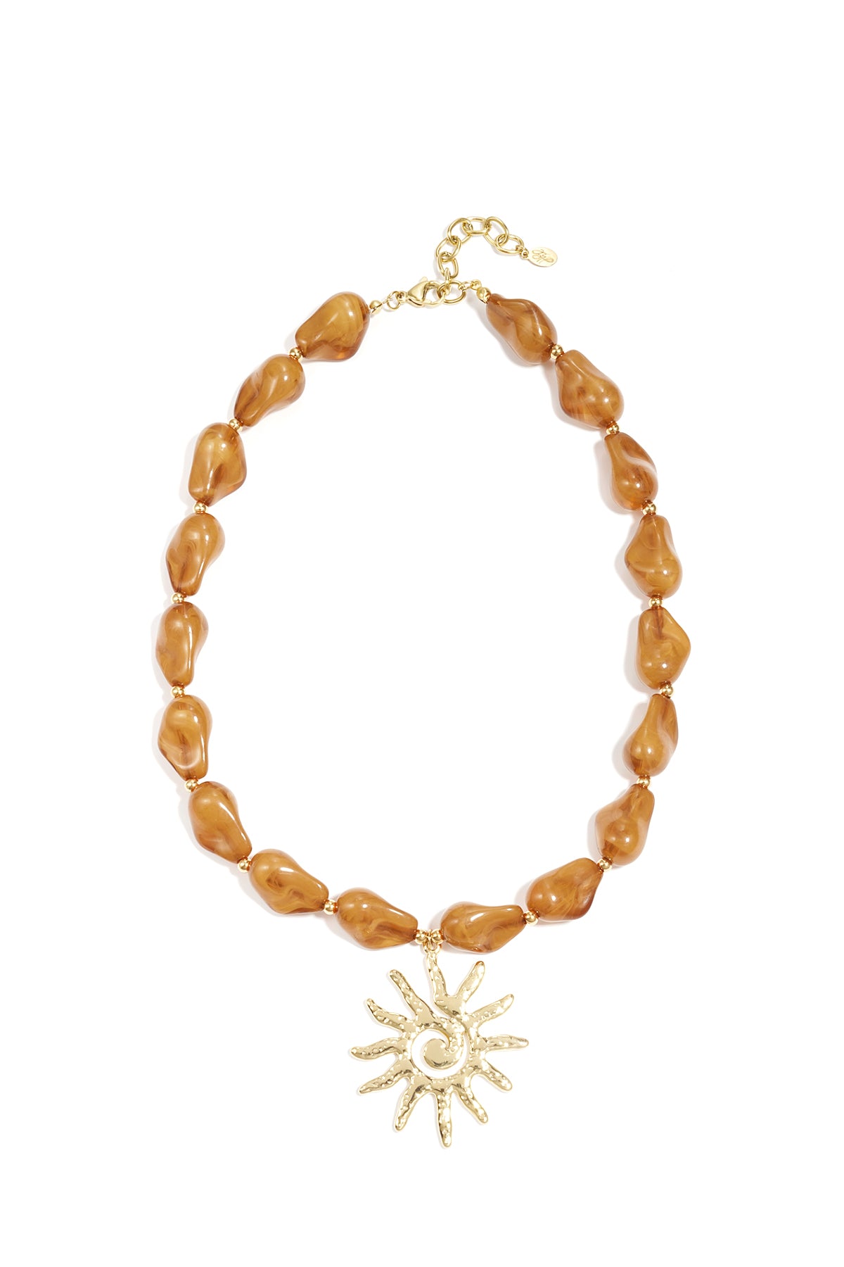 Bead necklace with sun charm