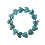 Elastic heart beaded bracelet