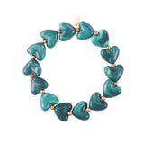 Elastic heart beaded bracelet