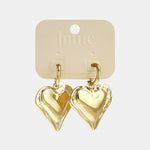 Earrings with large hanging heart