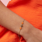 Bracelet with colored flowers