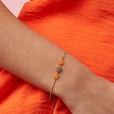 Bracelet with colored flowers