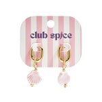 Squoval earrings with dangling shell
