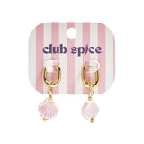 Squoval earrings with dangling shell