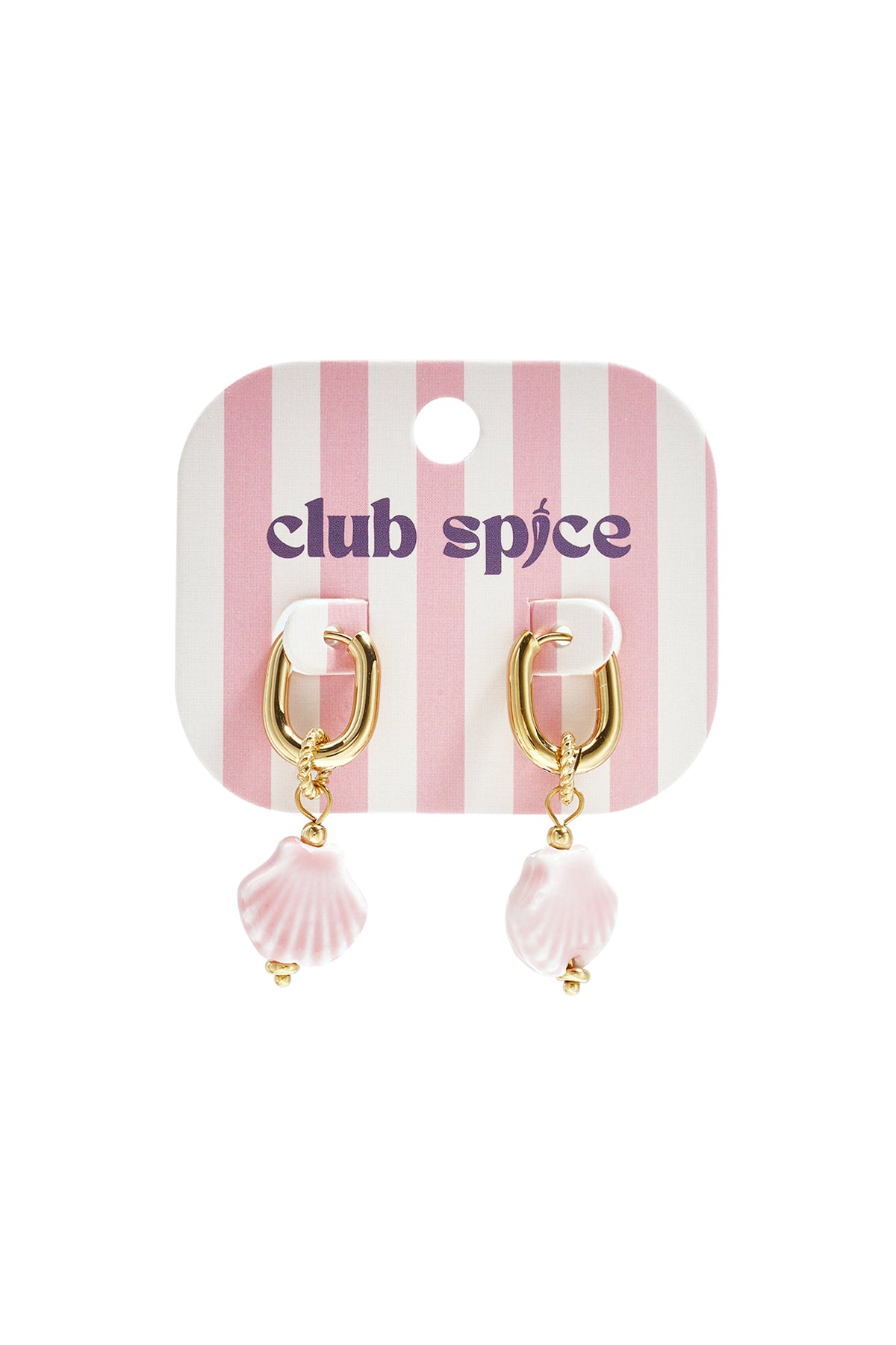 Squoval earrings with dangling shell