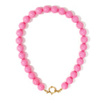 Necklace with large beads and front closure-15mm