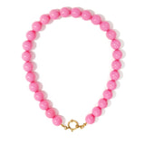 Necklace with large beads and front closure-15mm