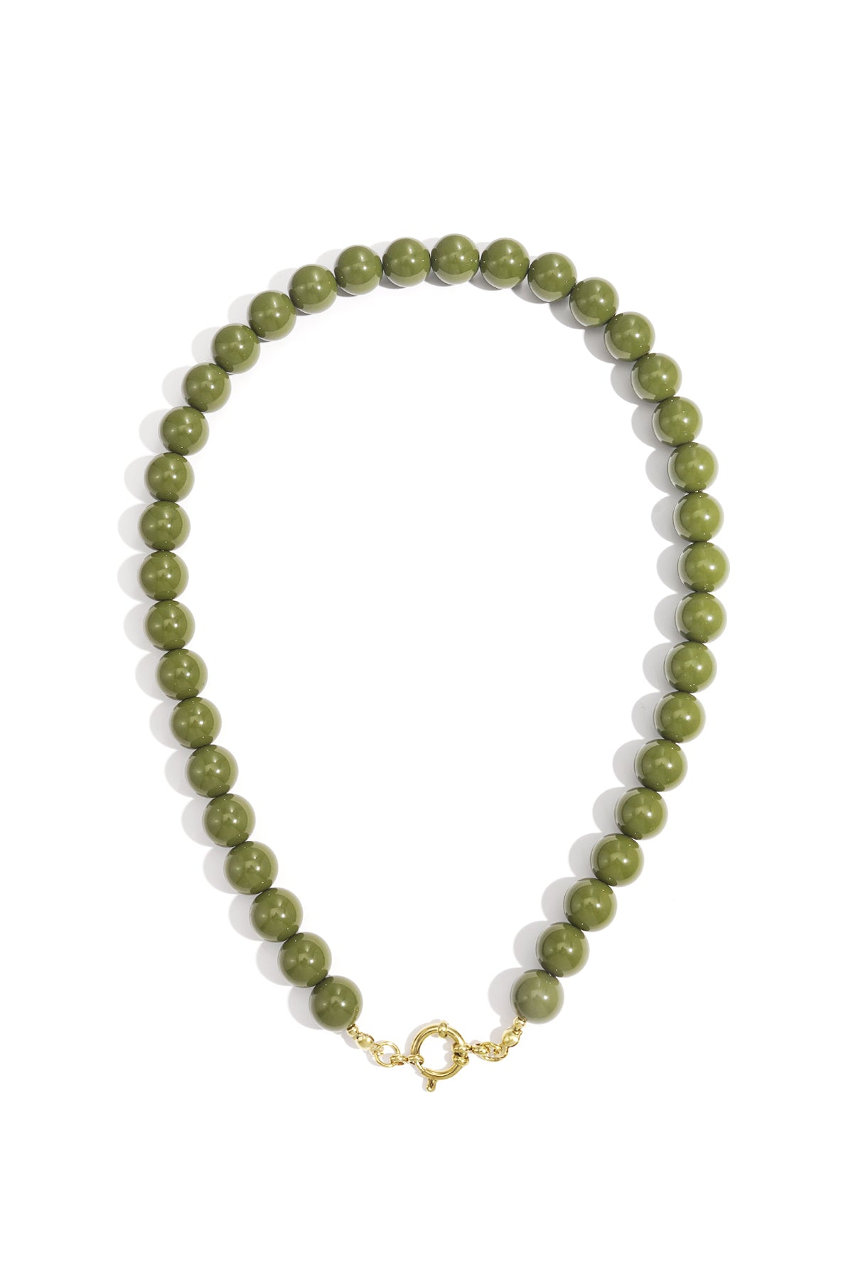 Beaded necklace with front closure - 12mm