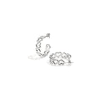 Hoop earrings with alternating hearts