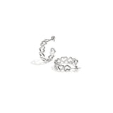 Hoop earrings with alternating hearts