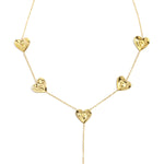 Y-shaped necklace with wavy hearts