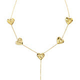 Y-shaped necklace with wavy hearts