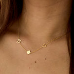 Necklace clovers  Gold Color Stainless Steel