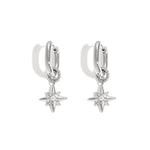 Earrings with shooting star on a small ring