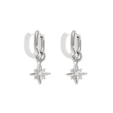 Earrings with shooting star on a small ring