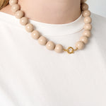 Necklace with large beads and front closure-15mm