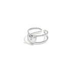 Adjustable double ring with heart