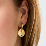 Earrings with rose in flower pendant