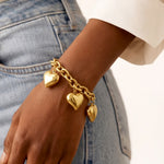 Chunky link bracelet with large hearts