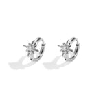 Hoop earrings with shooting star and stone