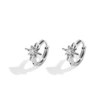 Hoop earrings with shooting star and stone