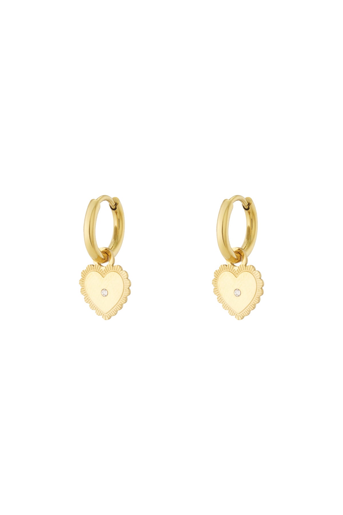 Mini dot heart earrings