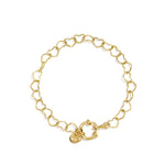 Bracelet with front clasp and heart-shaped links