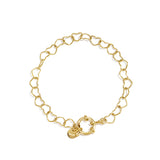 Bracelet with front clasp and heart-shaped links